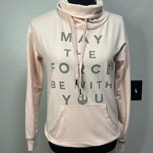 Her Universe Star Wars May The Force Be With You Pink Cowell Neck Sweatshirt XS - Picture 3 of 6